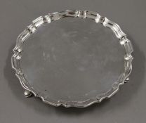 A small silver waiter, hallmarked Sheffield 1910. 193.7 grammes.