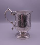 An Indian silver Christening mug by Hamilton and Co. 11.5 cm high. 218.7 grammes.
