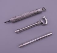 Three pencils, one stamped S Mordan & Co,