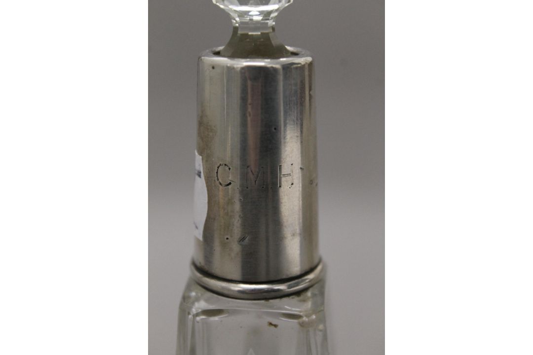 Two cut glass silver mounted scent bottles. The largest 23.5 cm high. - Image 10 of 11