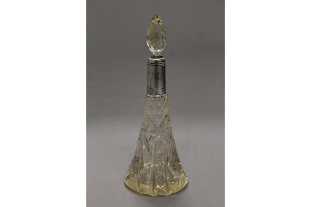 Two cut glass silver mounted scent bottles. The largest 23.5 cm high. - Image 2 of 11