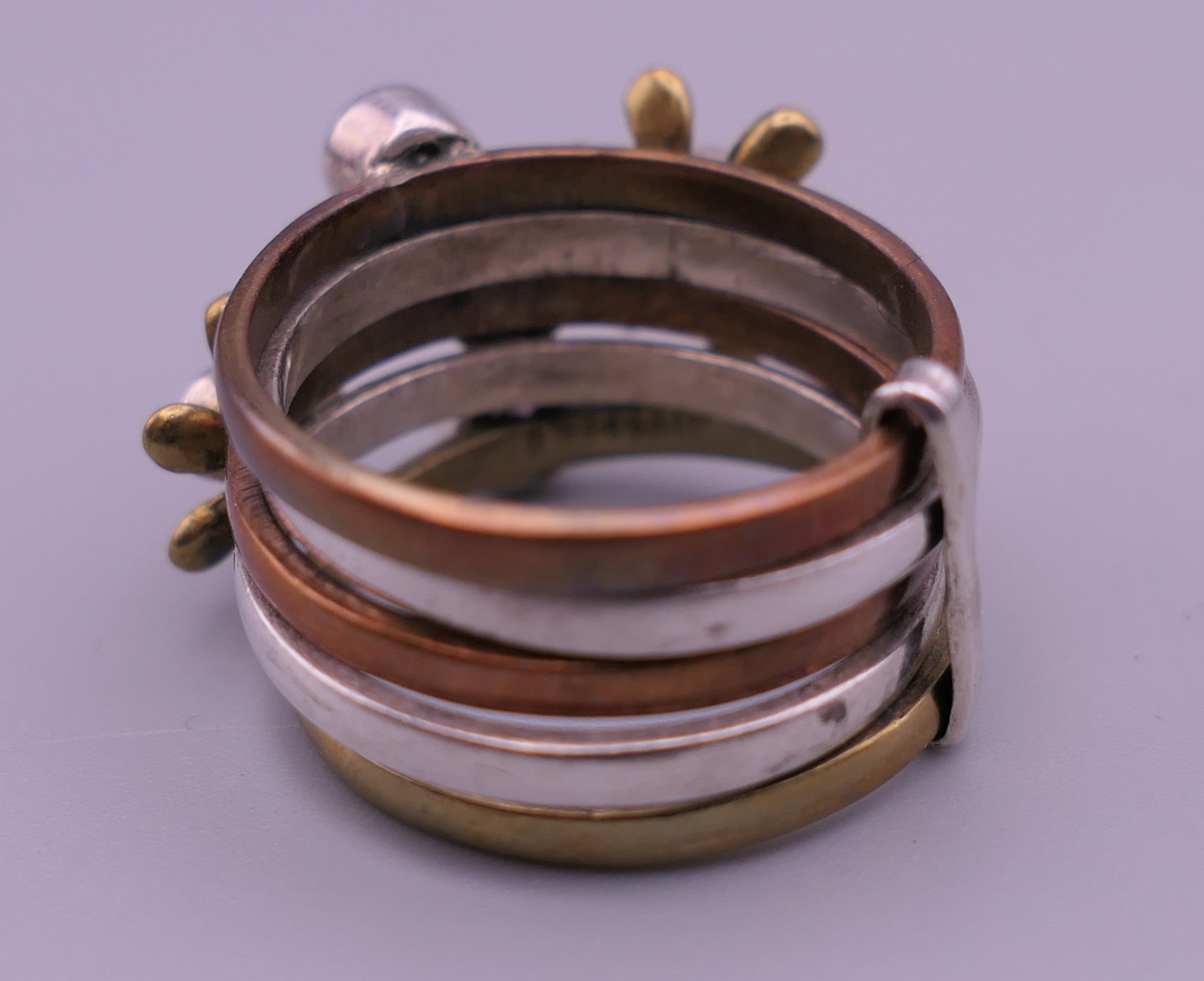 Three rings (one Swarovski), a cross pendant, a locket and another pendant. - Image 5 of 16