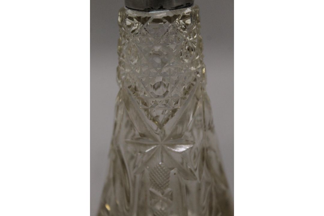 Two cut glass silver mounted scent bottles. The largest 23.5 cm high. - Image 4 of 11