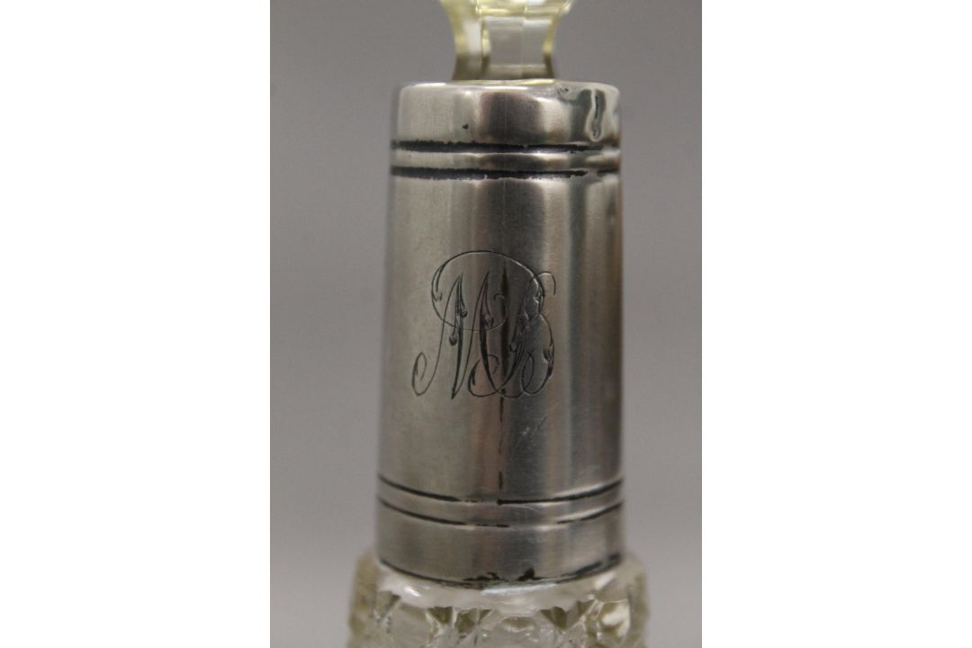 Two cut glass silver mounted scent bottles. The largest 23.5 cm high. - Image 5 of 11
