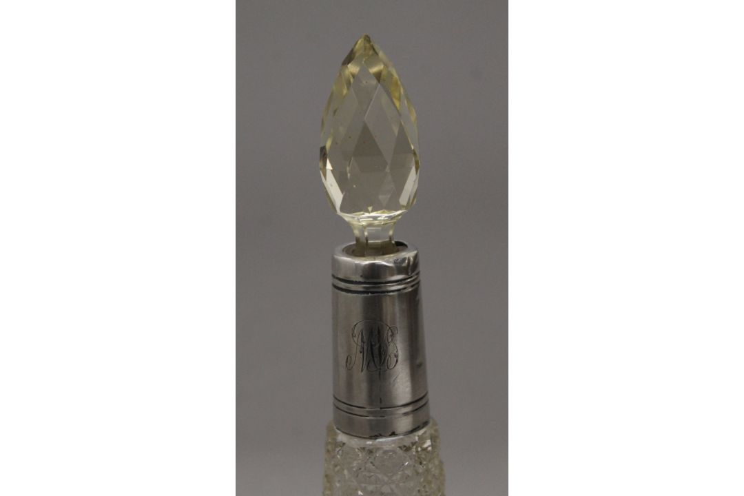 Two cut glass silver mounted scent bottles. The largest 23.5 cm high. - Image 3 of 11