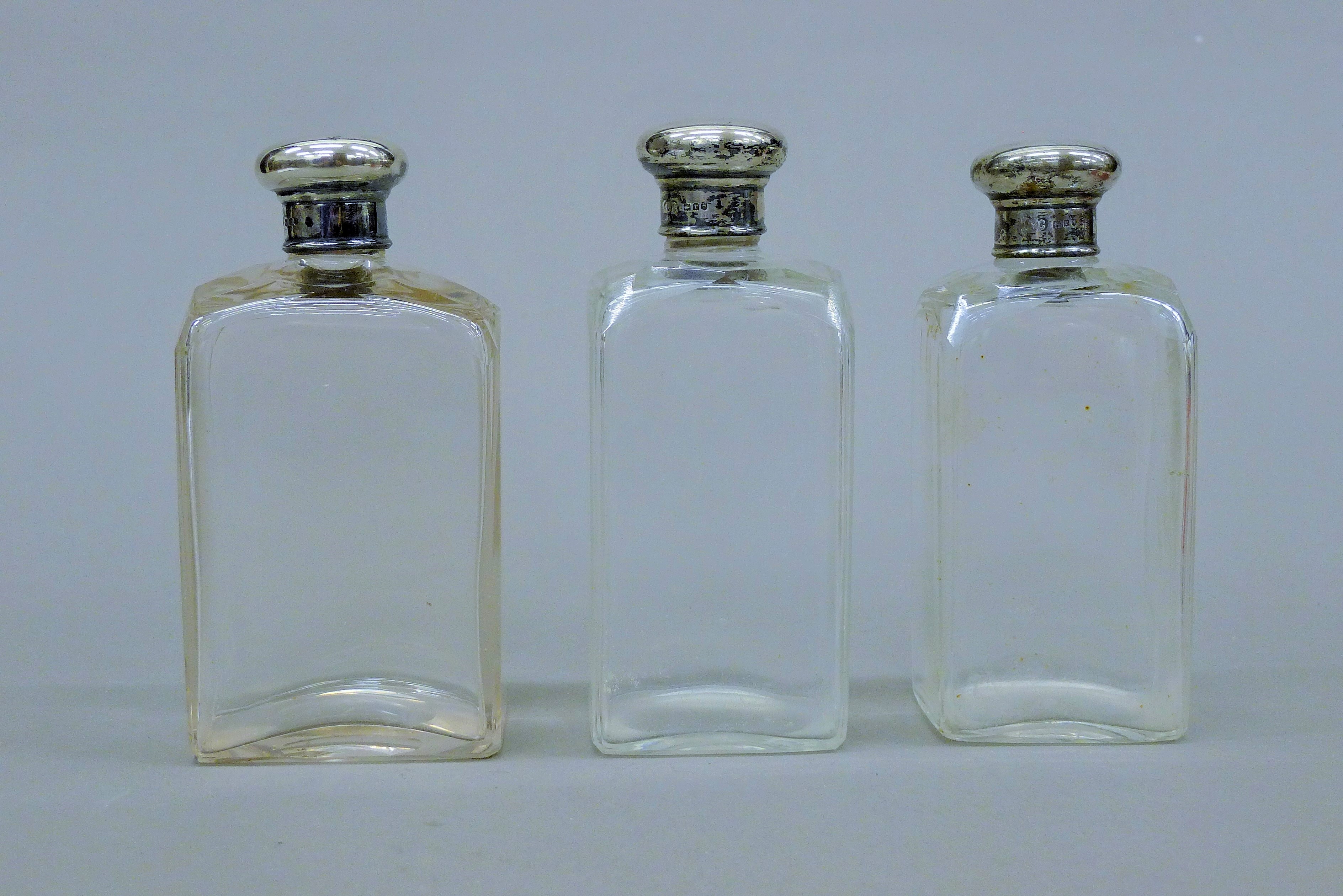 Three silver topped bottles, and various silver and plated spoons, etc. - Image 10 of 11