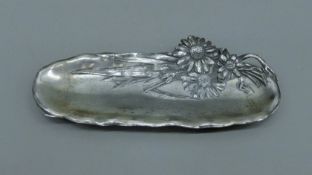 An early 20th century WMF Art Nouveau pen tray. 23 cm long.