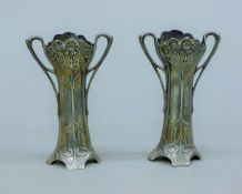 A pair of WMF Art Nouveau bud vases, circa 1905. 13.5 cm high.