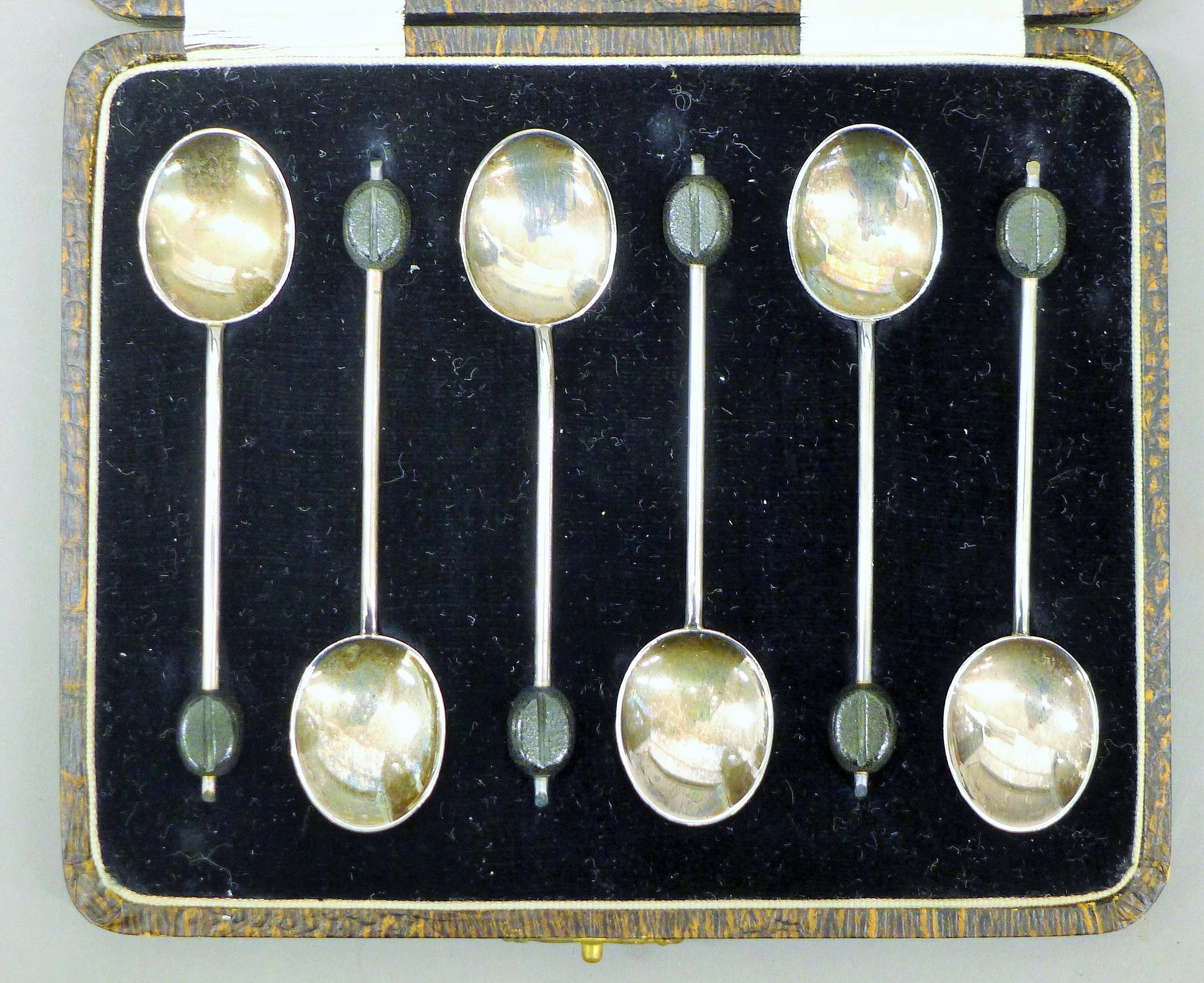 Three silver topped bottles, and various silver and plated spoons, etc. - Image 3 of 11