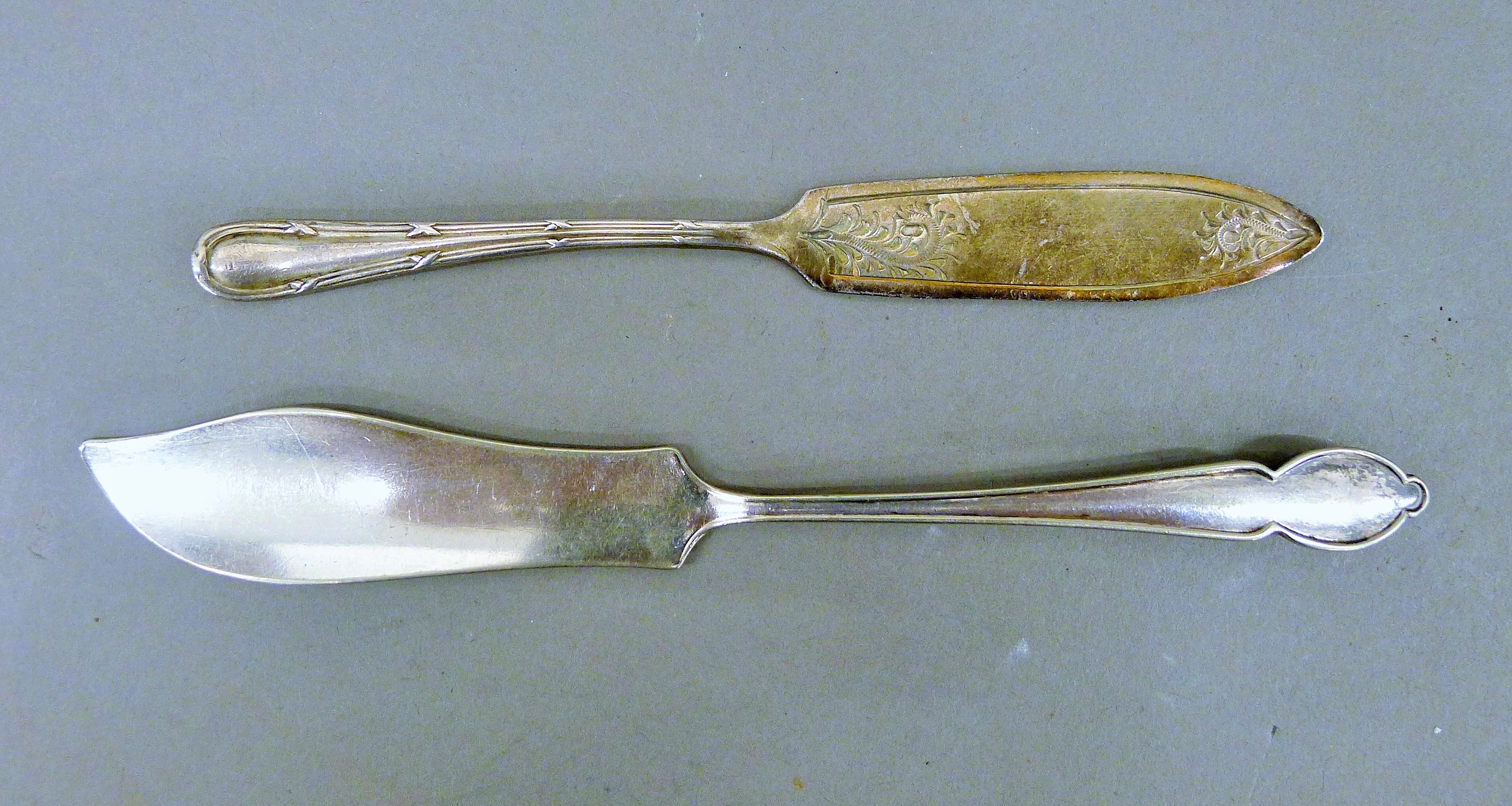 Three silver topped bottles, and various silver and plated spoons, etc. - Image 6 of 11