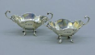 A pair of Victorian silver salts, hallmarked for London 1898, maker's mark of Silbray Hall & Co.