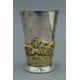 A Victorian Pryor Tyzack and Co silver plated and gilt beaker decorated with a horse racing scene. - Image 2 of 4