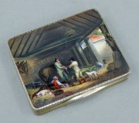 An enamel decorated 925 silver compact,