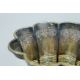 An A. Michelsen Copenhagen sterling silver white enamel decorated lobed vase. 8.5 cm high. 184. - Image 3 of 4