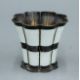 An A. Michelsen Copenhagen sterling silver white enamel decorated lobed vase. 8.5 cm high. 184. - Image 1 of 4