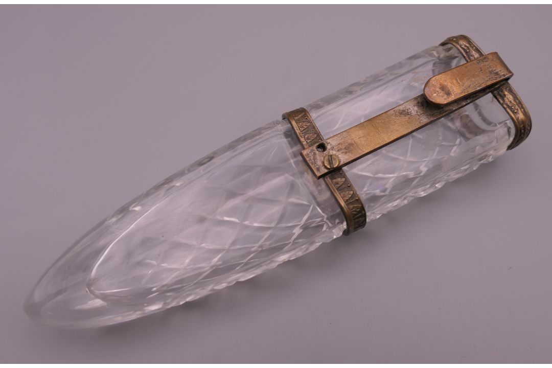 A 1920s/30s cut glass car posy holder. 15 cm high. - Image 2 of 7