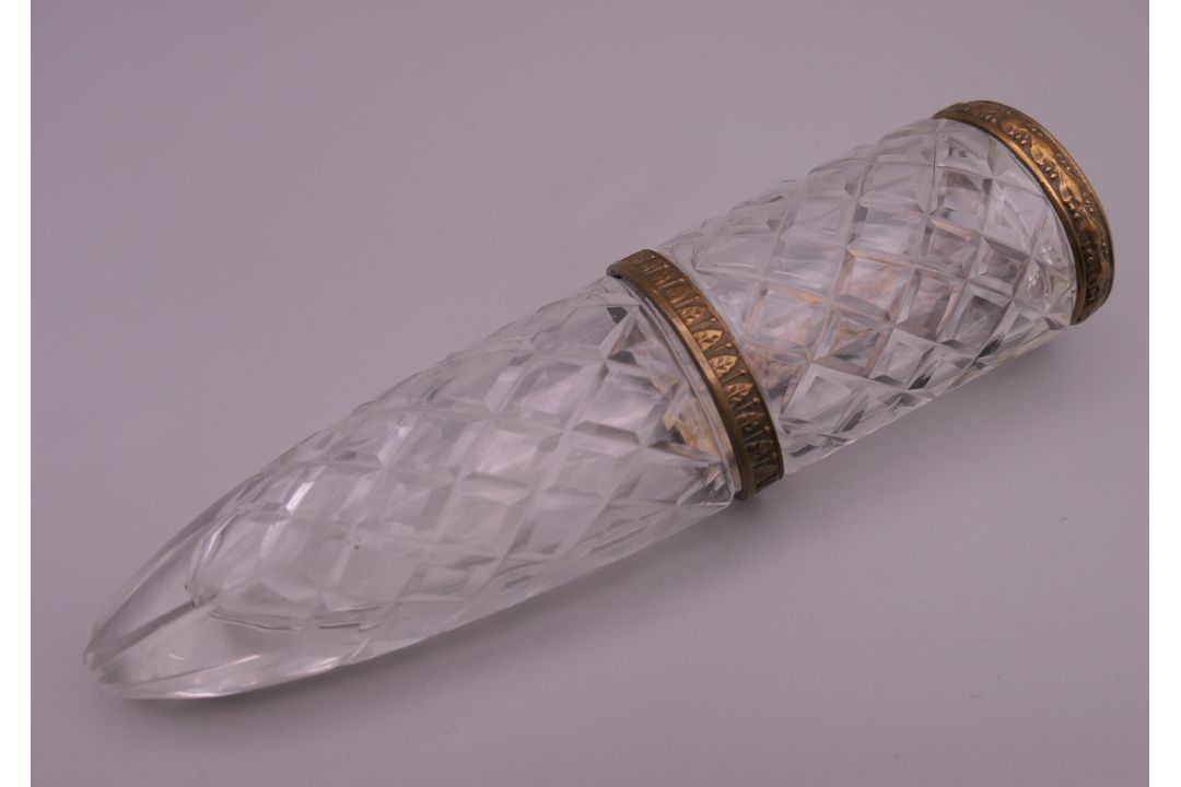 A 1920s/30s cut glass car posy holder. 15 cm high. - Image 1 of 7