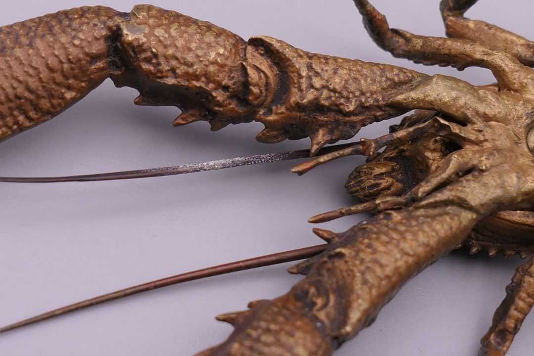 FRANZ BERGMAN (1861-1936) Austrian, a cold painted bronze model of a crayfish, stamped. 12. - Image 12 of 13