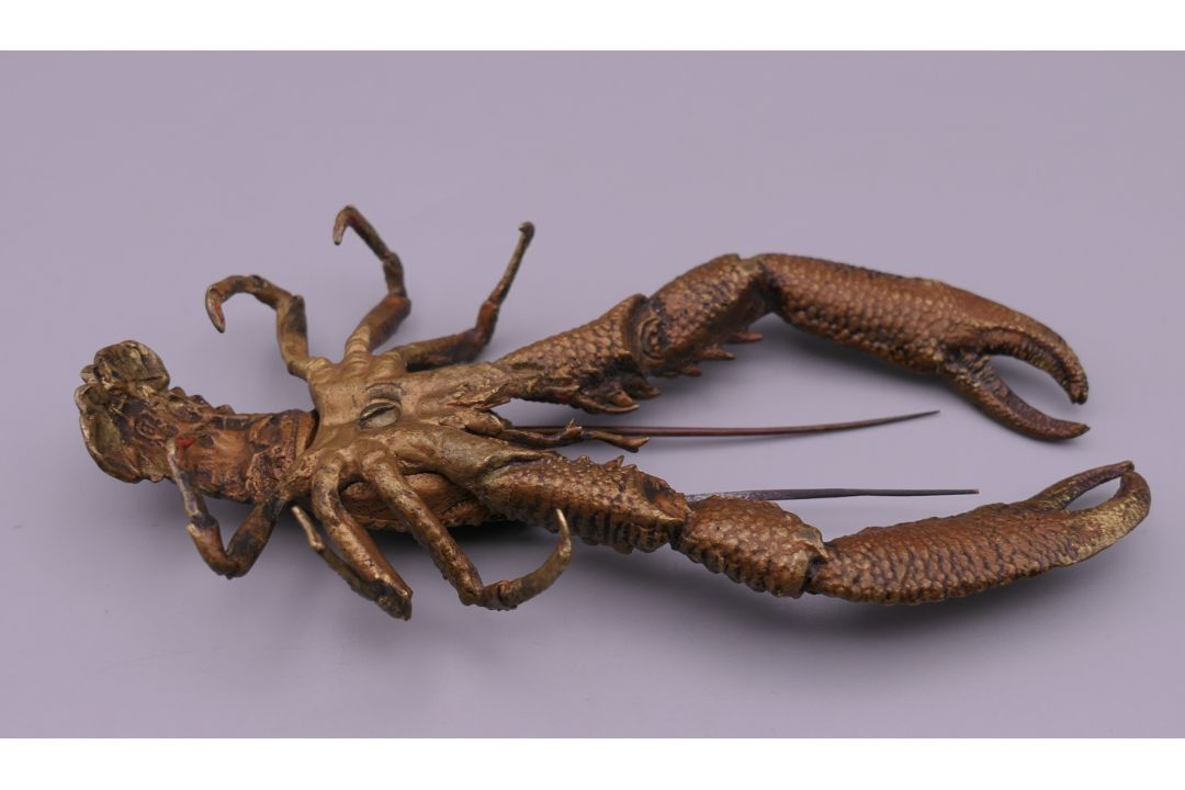 FRANZ BERGMAN (1861-1936) Austrian, a cold painted bronze model of a crayfish, stamped. 12. - Image 8 of 13