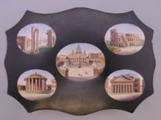 A 19th century Italian micro-mosaic paperweight. 13 cm wide.