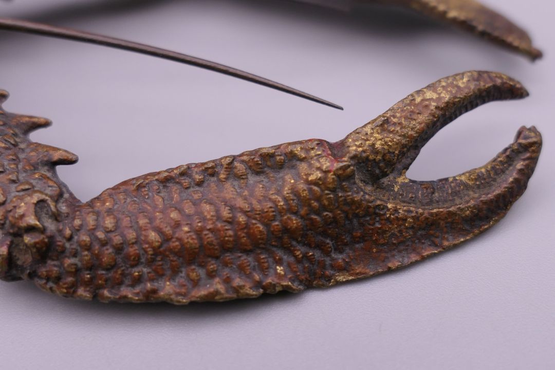 FRANZ BERGMAN (1861-1936) Austrian, a cold painted bronze model of a crayfish, stamped. 12. - Image 6 of 13