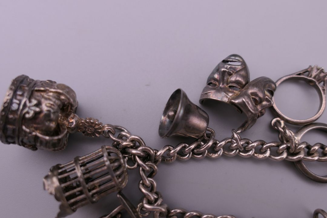 A silver charm bracelet. 39.9 grammes. - Image 4 of 5