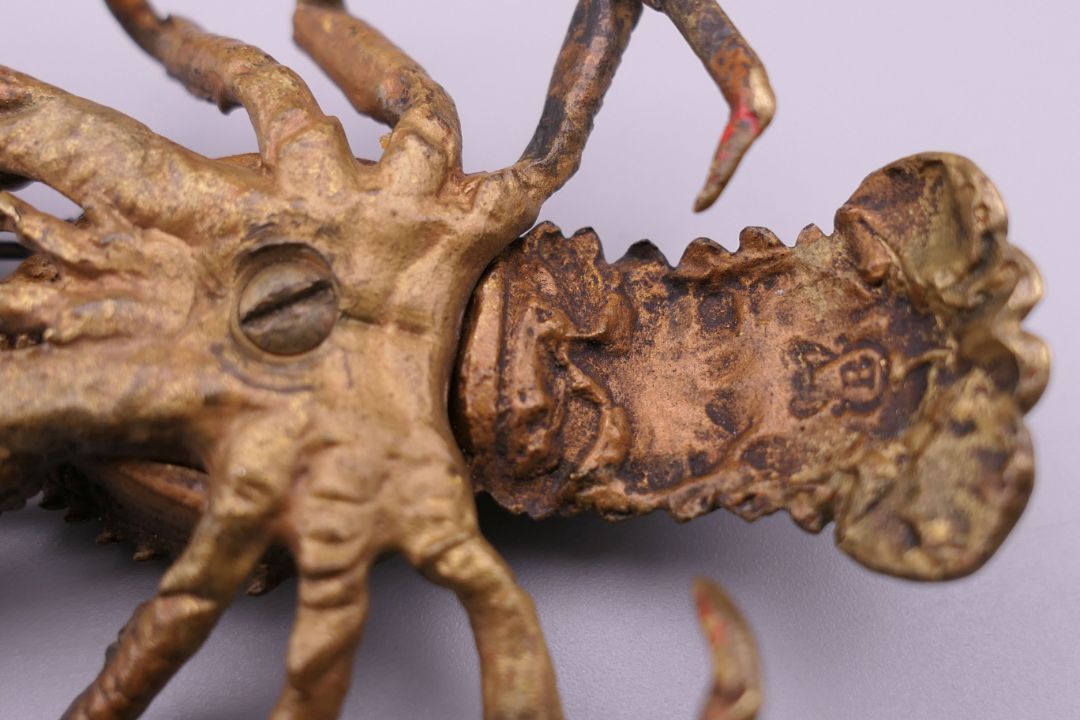 FRANZ BERGMAN (1861-1936) Austrian, a cold painted bronze model of a crayfish, stamped. 12. - Image 10 of 13