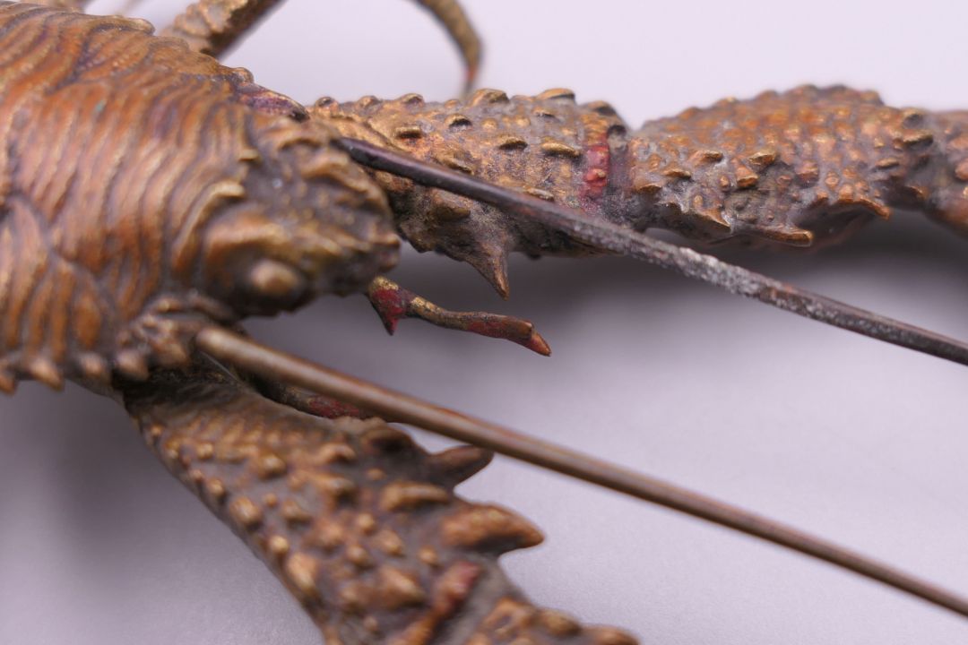 FRANZ BERGMAN (1861-1936) Austrian, a cold painted bronze model of a crayfish, stamped. 12. - Image 7 of 13