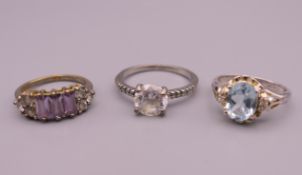 Three various dress rings.