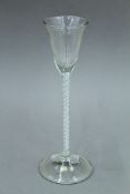 An 18th/19th century air twist stem glass. 21.5 cm high.