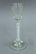 An 18th/19th century air twist stem glass. 17.5 cm high.