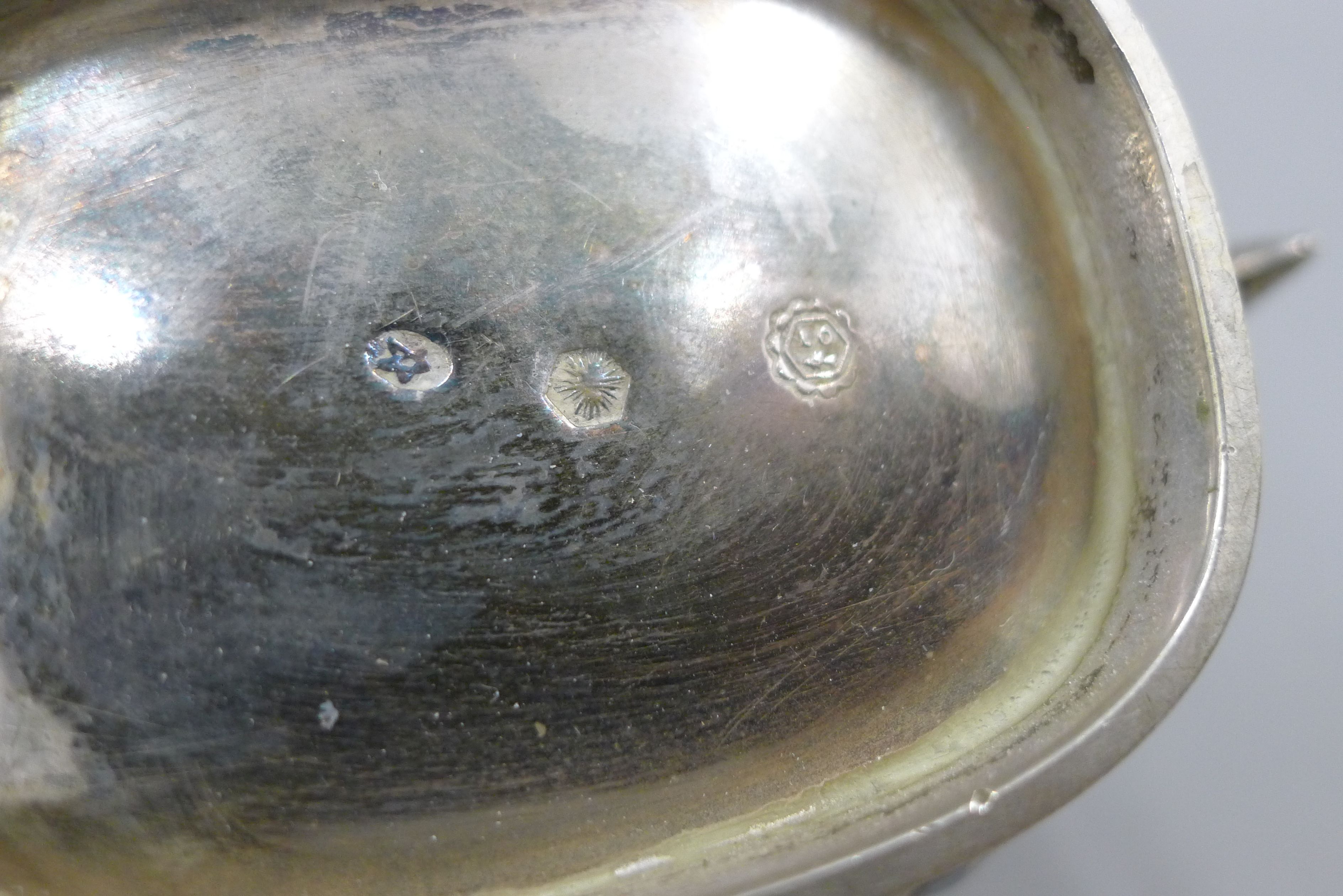 A silver tazza (the foot and handles possibly silver plated) and a plated tea set. The former 22. - Image 8 of 13