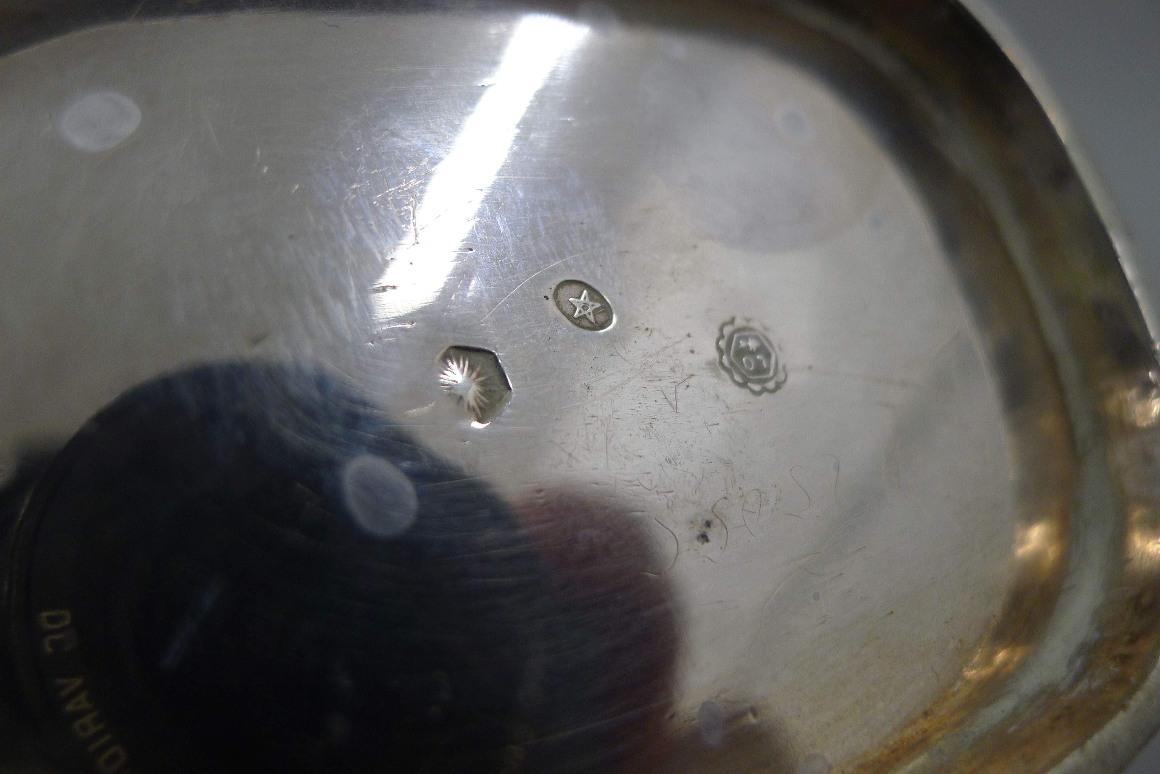 A silver tazza (the foot and handles possibly silver plated) and a plated tea set. The former 22. - Image 4 of 13