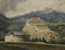 NORMAN HEPPLE RA, Forts on the Mont Cenis No5, oil on canvas, exhibited Royal Academy 1963, No.