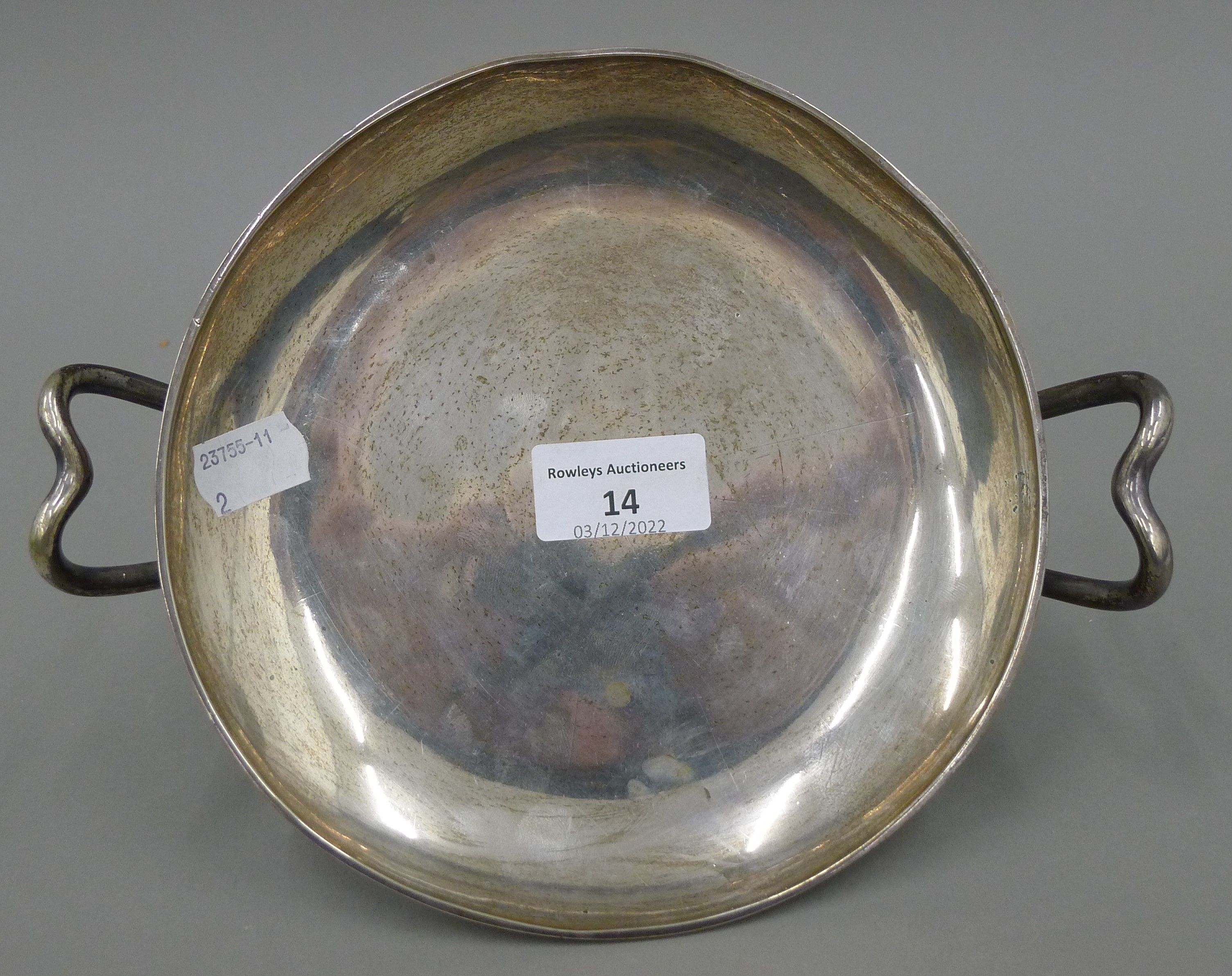 A silver tazza (the foot and handles possibly silver plated) and a plated tea set. The former 22. - Image 10 of 13
