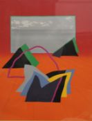 ANTHONY BENJAMIN (1931-2002) British, Double Red Landscape, Artist's Proof,