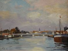 JOHN FREDERICK LAWRENCE, Norfolk Broads, oil on canvas, signed, framed. 45 x 35 cm.