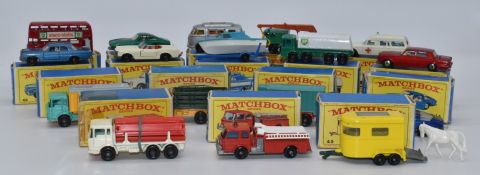 Seventeen Matchbox Lesney 1-75 series diecast model vehicles 3, 4, 5, 9, 14, 24, 27, 29, 30, 32, 34,