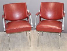 Pair of retro / mid century modern barber's chairs