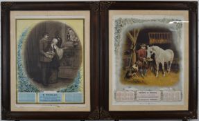 Two Victorian Gloucester advertising interest calendars, one 1895 the other 1901, for Sterry and