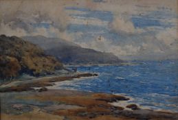 Alfred Heaton-Cooper (1863-1929) watercolour coastal landscape with cottage on the shore, signed