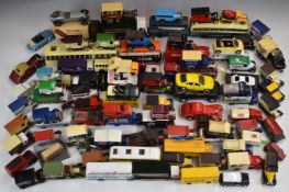 Approximately 100 Corgi, Dinky, Matchbox, Lledo and similar diecast model vehicles including Eddie