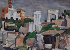 Elspeth Buchanan (1915-2011) watercolour landscape continental scene 'Forum Rome', signed lower