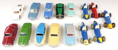 Fifteen mainly Dinky Toys, Tri-ang Spot-On and Corgi Toys diecast model cars including Ferrari