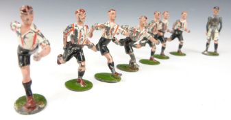 Eight Britains Famous Football Series lead model footballers comprising seven outfield players