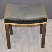 King George VI Coronation stool by Glenister with a later Intelligence Corps cover, W38 x D42 X
