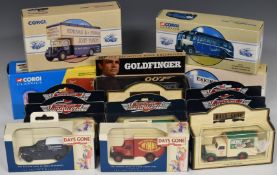 Fourteen Corgi and Lledo Vanguards diecast model vehicles including James Bond 007 Goldfinger