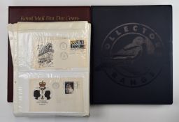 A collection of GB first day covers in two folders and on album pages.