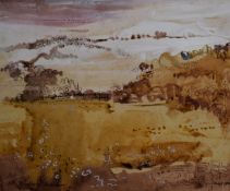 Gerald Cox watercolour, 'Nr Bisley, October' Stroud, Gloucestershire, signed and dated 70 lower