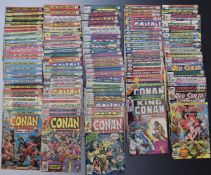 Seventy-seven Conan The Barbarian comics by Marvel including issue #23 1st Red Sonja appearance
